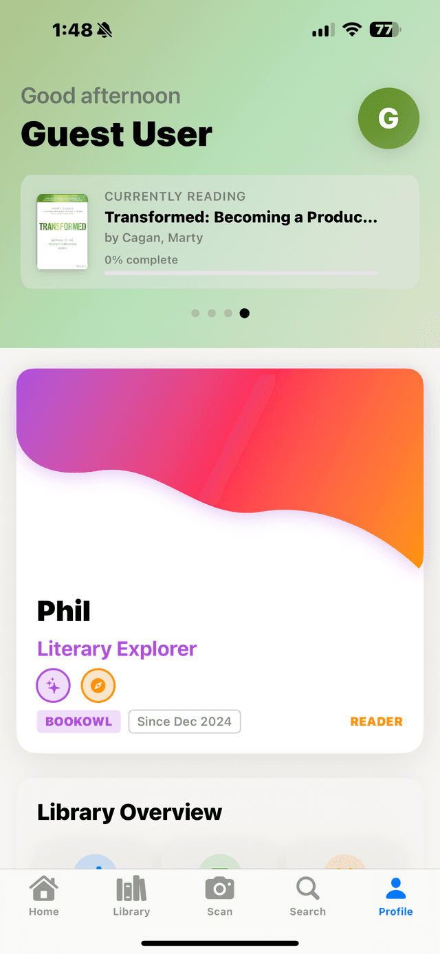 BookOwl - Profile and settings